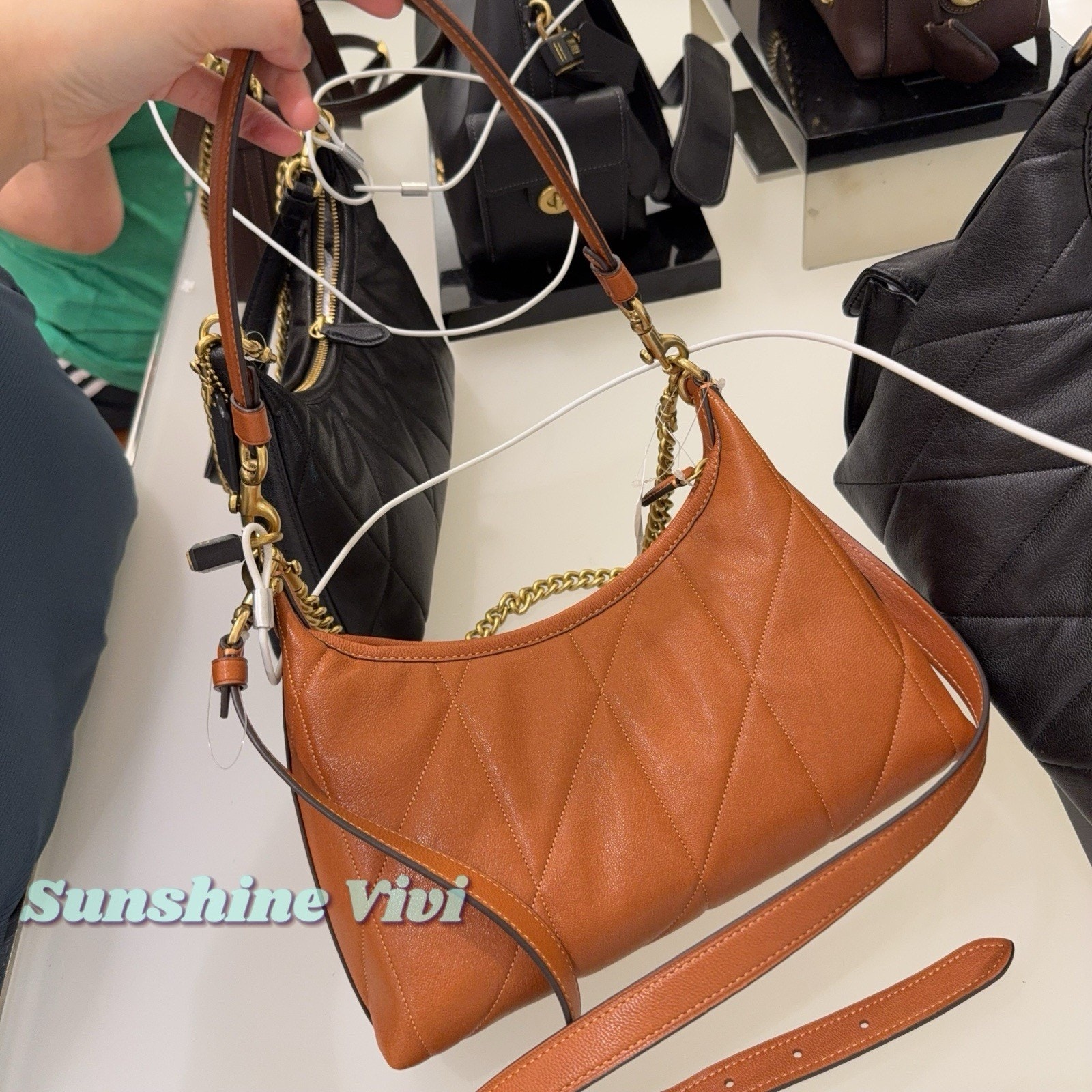 Nwt Coach Juliet Shoulder Bag 25 Quilting Smooth Leather Cdz65 Amber Brown — image 4 of 8
